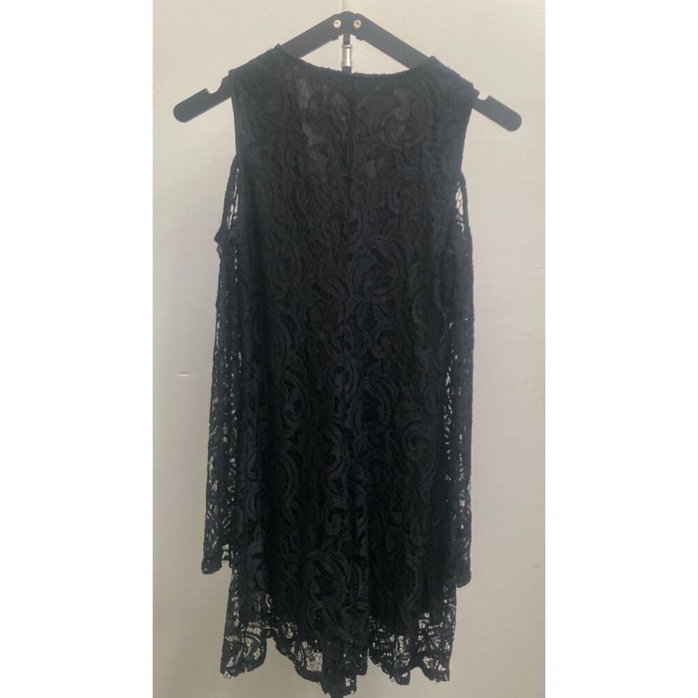 Material Girl Black Cold-Shoulder Lace Dress Junior's Medium/Women's Small